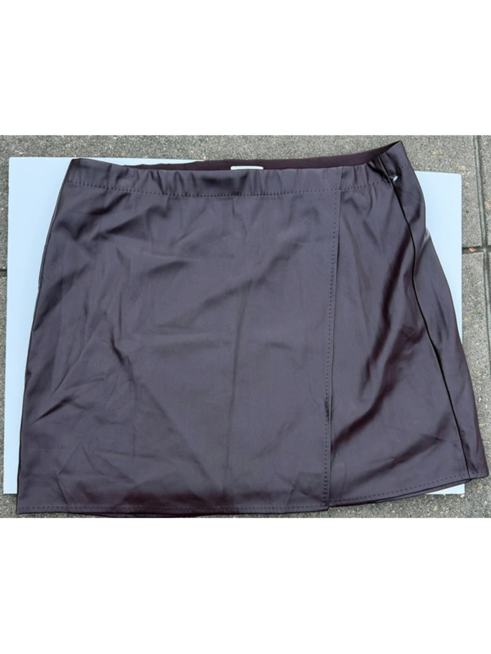 NWOT Max Studio London Faux Leather chocolate brown skirt size 3X
